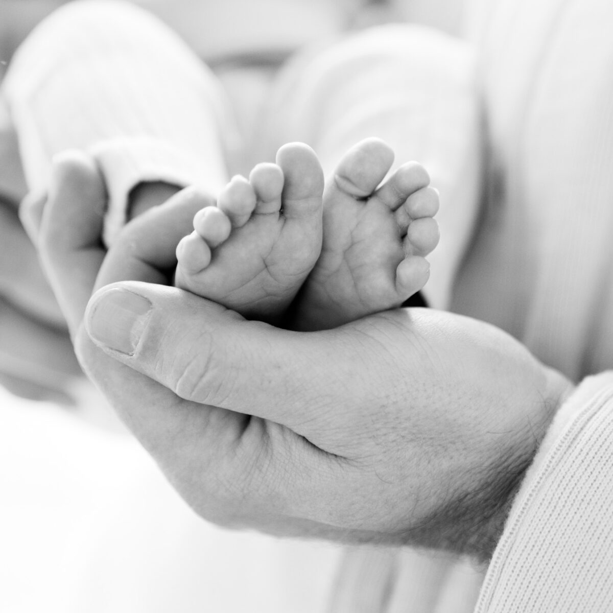 Voetjes van een pasgeboren baby